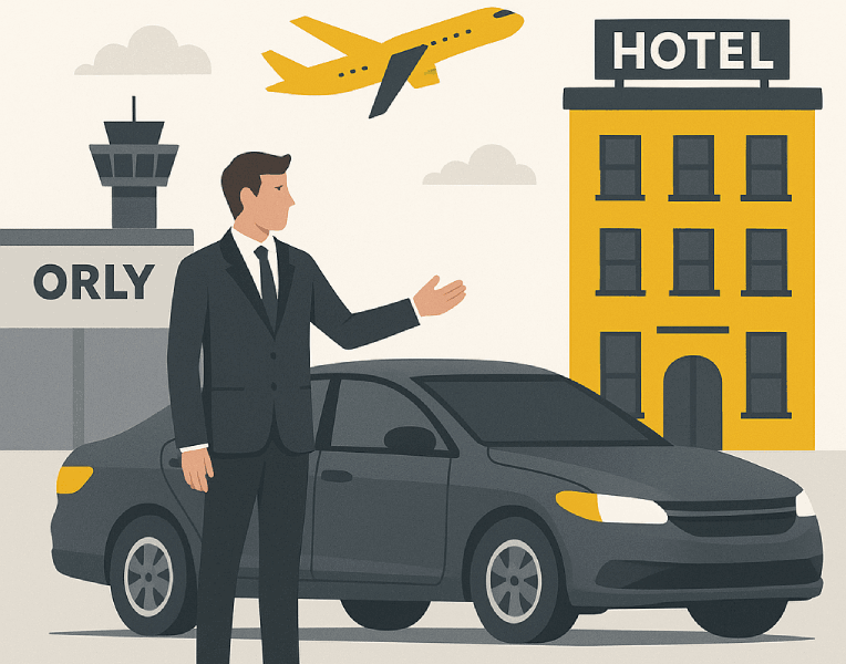 Transfert VTC Orly Aéroport vers Hôtel à Paris